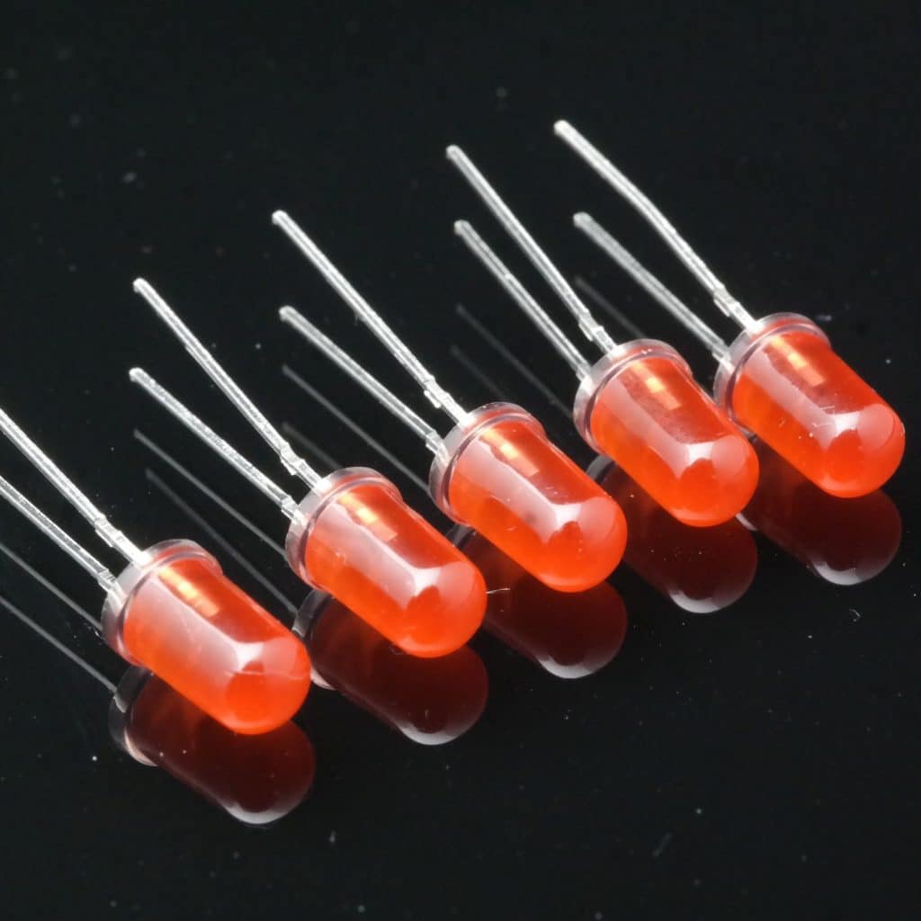 5Stück LEDs 5mm ROT diffus hell Leuchtdiode THT Steckbrett – ModuLink ...